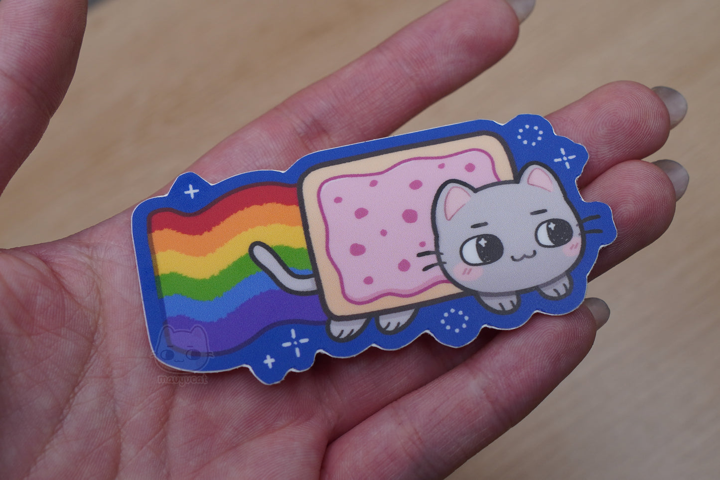 Mauyu Poptart Cat 3 inch Matte Vinyl Sticker