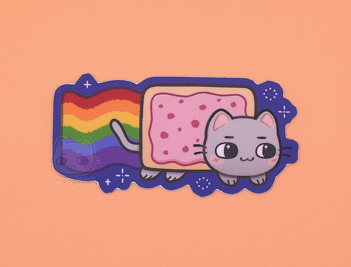 Mauyu Poptart Cat 3 inch Matte Vinyl Sticker