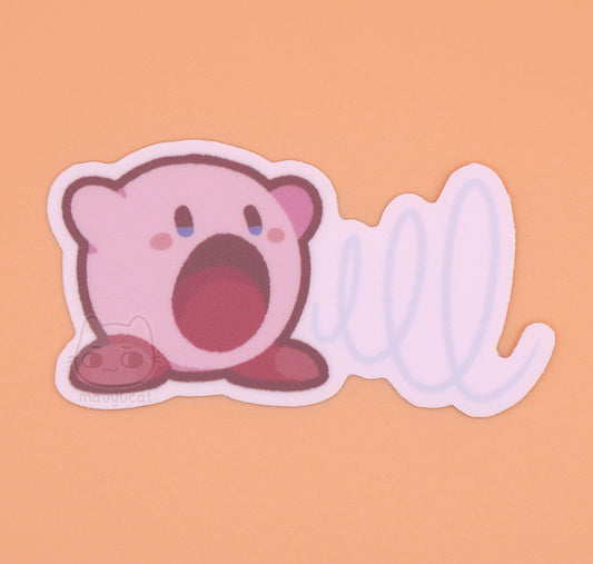 Inhaling Pink Poyo 3 inch Matte Vinyl Sticker