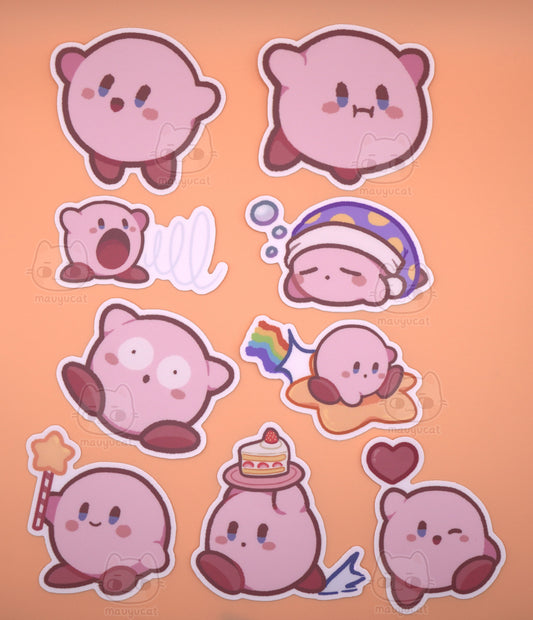 [SET] Pink Poyo 3 inch Matte Vinyl Sticker Collection
